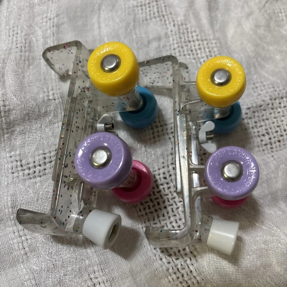 Build A Bear Sparkle Roller Skates Rainbow Pastel Glitter Shoes